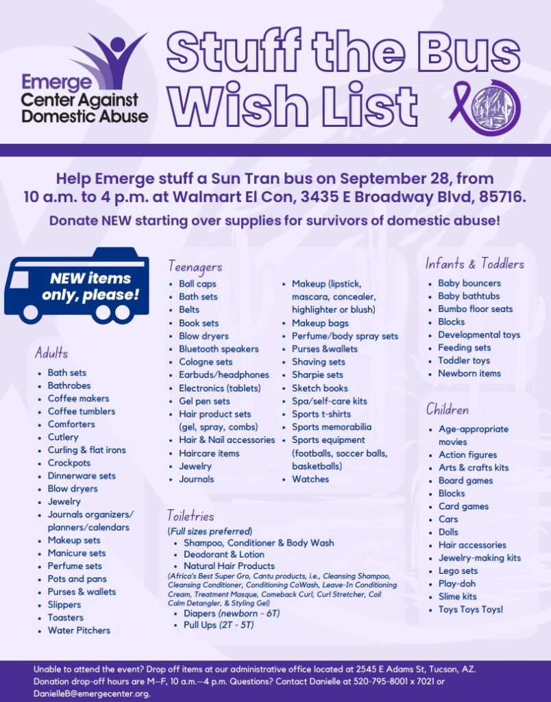 Stuff the bus wish list for September 28